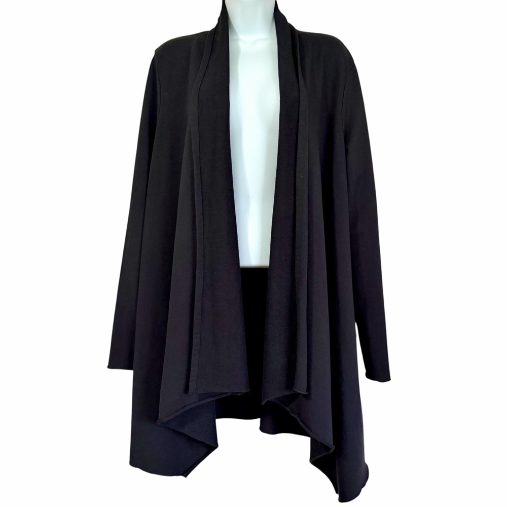 Pure Jill Stretch Black Open Front Longline Cardigan Size XL Layering Business